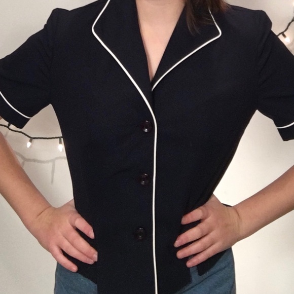 Julian Taylor Sailor Style Goth Button Up Blouse - Picture 2 of 4